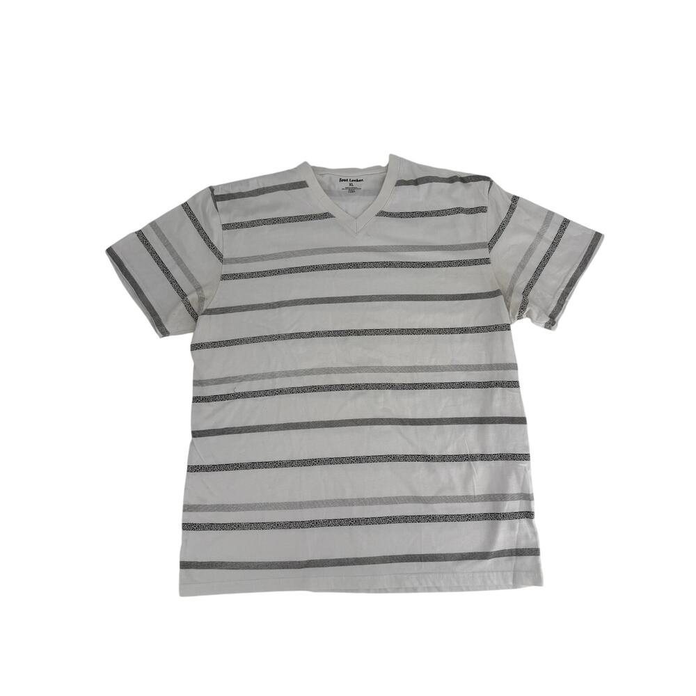 Foot Locker Men's Striped V-Neck T-Shirt‎ - Size XL